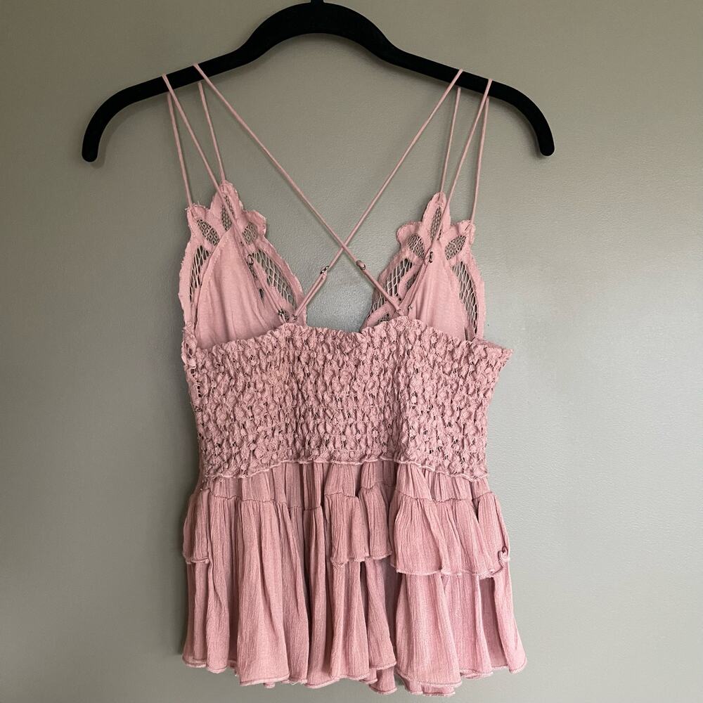 Free People Pink Lace Peplum Blouse - Picture 13 of 16